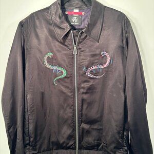 Paul Smith Snake Souvenir Jacket in black satin.